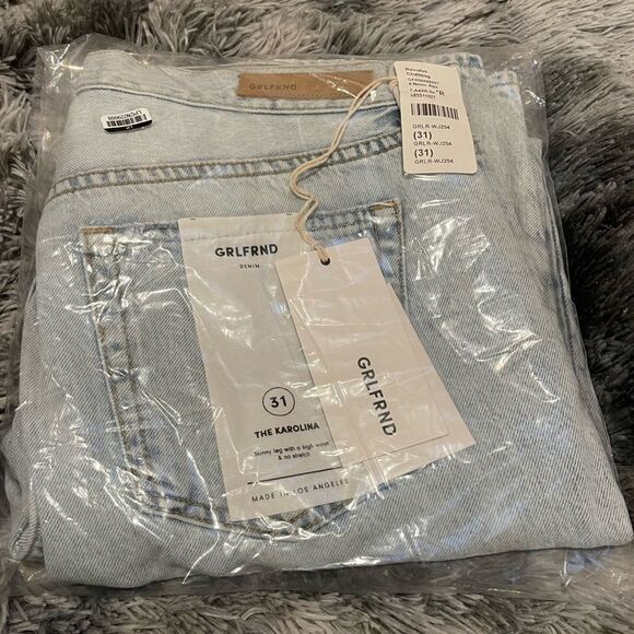 NWT! GRLFRND Karolina High Rise Acid Wash Button Fly Skinny Jean in Never Again - Picture 5 of 12